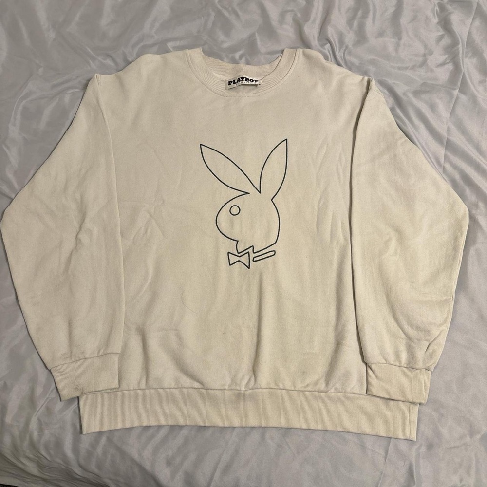 PLAYBOY Off-White Crewneck Sweater for Men/women unisex
